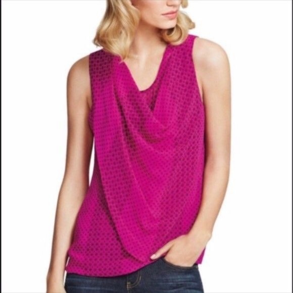 CAbi Tops - 🔥 CAbi Fuschia Brilliant Dot Blouse